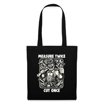 Bricoleur Papa Mesure Deux Bricolage - Sac en tissu - noir - Devant