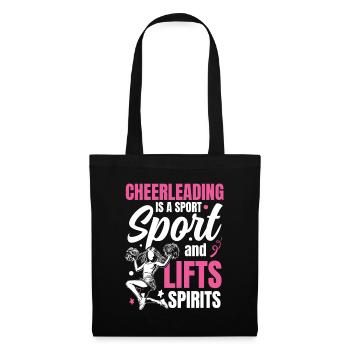 Cheerleading a Sport Tumbles and Lifts Spirits - Stoffbeutel - Schwarz - Vorne