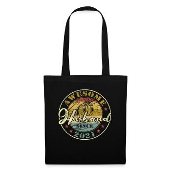 3rd Wedding Anniversary Great Husband Since 2021 Retro - Tote Bag - black - Front