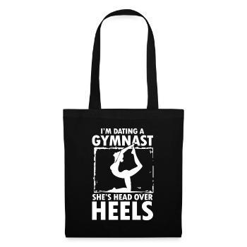 I'm Dating A Gymnast She's Head Over Heels - Stoffbeutel - Schwarz - Vorne