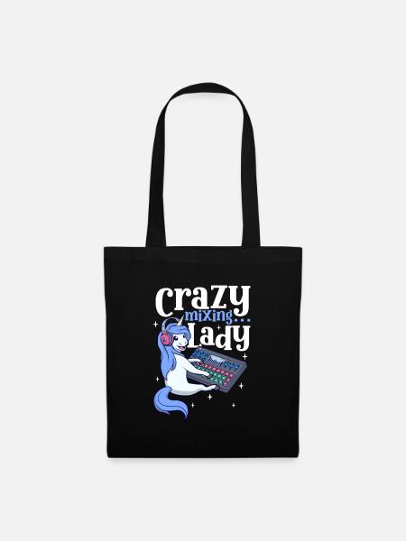 Crazy Mixing Lady - Tontechnikerin - Stoffbeutel - Schwarz