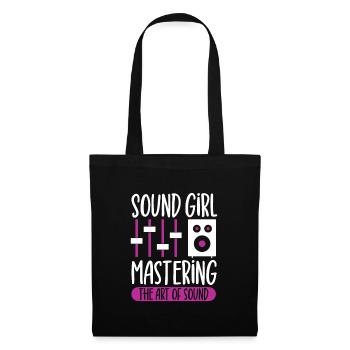 Fille du son - Ingénieur du son - Sac en tissu - noir - Devant