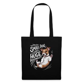 Foxterrier Hund Small Dog With Huge Personality - Stoffbeutel - Schwarz - Vorne