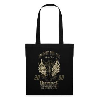 Ich bin nicht alt, ich bin Vintage Retro 2000 Gitarrist - Stoffbeutel - Schwarz - Vorne