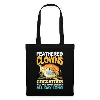 Featherd Clowns Cockatoos für eine Kakadu - Stoffbeutel - Schwarz - Vorne
