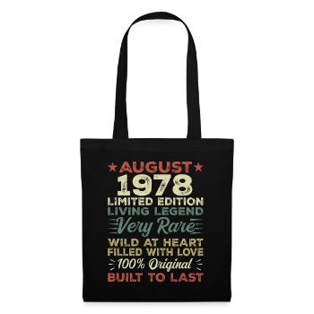 August 1978 - Gift idea for August 1978 - 1978 - Tote Bag - black - Front