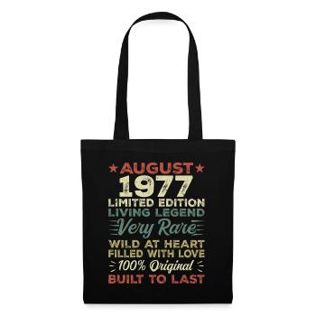 August 1977 - Geschenkidee Für August 1977 - 1977 - Stoffbeutel - Schwarz - Vorne