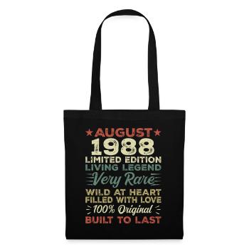 August 1988 - Gift Idea for August 1988 - 1988 - Tote Bag - black - Front