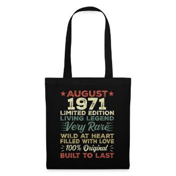 Août 1971 - Idée cadeau pour Août 1971 - 1971 - Sac en tissu - noir - Devant