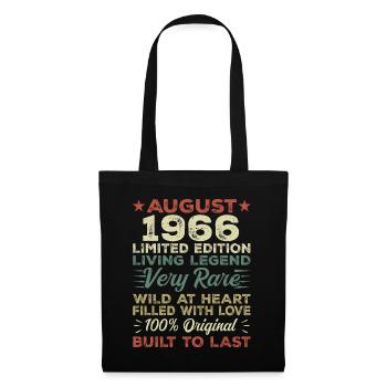 Août 1966 - Idée cadeau pour août 1966 - 1966 - Sac en tissu - noir - Devant
