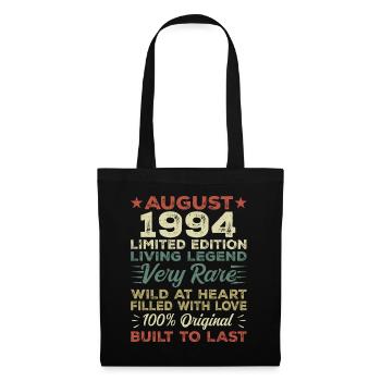 Août 1994 - Idée cadeau pour août 1994 - 1994 - Sac en tissu - noir - Devant