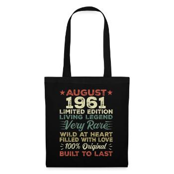 Août 1961 - Idée cadeau pour Août 1961 - 1961 - Sac en tissu - noir - Devant