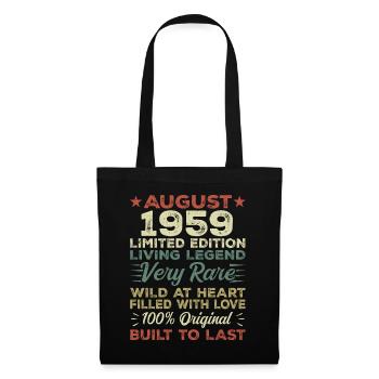 Août 1959 - Idée cadeau pour août 1959 - 1959 - Sac en tissu - noir - Devant