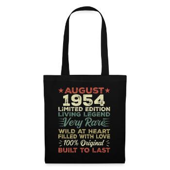 August 1954 - Geschenkidee Für August 1954 - 1954 - Stoffbeutel - Schwarz - Vorne