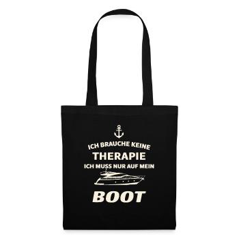 Ich Muss Nur Auf Mein Boot für einen - Stoffbeutel - Schwarz - Vorne