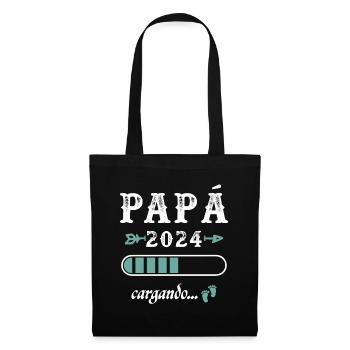 Papa 2024 Loading Geschenk Zukunft Vater - Stoffbeutel - Schwarz - Vorne