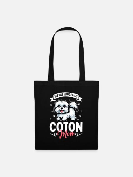 Coton de Tulear Mama - Stoffbeutel - Schwarz