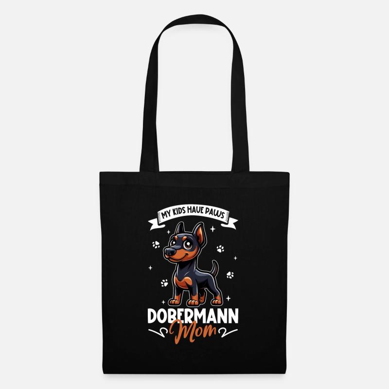 Dobermann Mama - Stoffbeutel - Schwarz