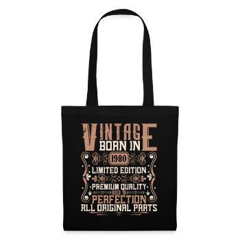 1980 Anniversaire Millésime 1980 Né Millésime 1980 - Sac en tissu - noir - Devant