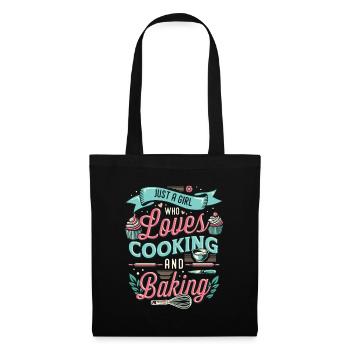 Une fille qui aime cuisiner et faire de la pâtisserie - Sac en tissu - noir - Devant