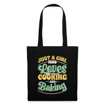 Une fille qui aime cuisiner et faire de la pâtisserie - Sac en tissu - noir - Devant