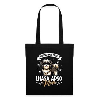 Lhasa Apso Mama - Stoffbeutel - Schwarz - Vorne