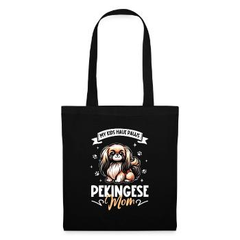 Maman pékinoise - Sac en tissu - noir - Devant
