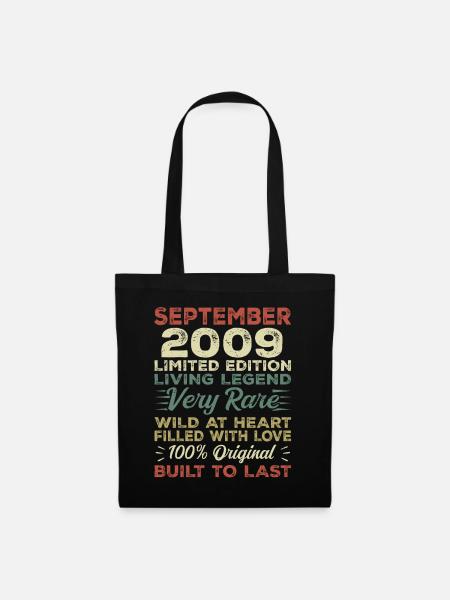 Geburtstag September 2009 Limited Edition Original - Stoffbeutel - Schwarz
