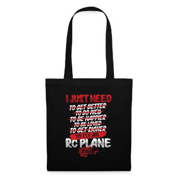 Ich Muss Nur Rc Plane Fliegen Modellflugzeug - Stoffbeutel - Schwarz - Vorne