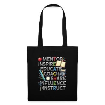 Mentor Inspire Educate Coach Lehrer - Stoffbeutel - Schwarz - Vorne