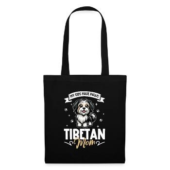 Maman terrier tibétain - Sac en tissu - noir - Devant