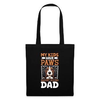 Basset Hound Papa - Stoffbeutel - Schwarz - Vorne