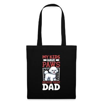 Bichon Frisé Papa - Sac en tissu - noir - Devant