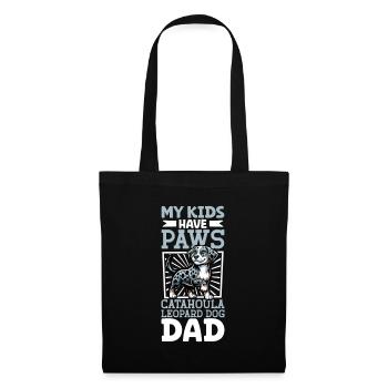Louisiana Catahoula Leopard Dog Papa - Stoffbeutel - Schwarz - Vorne