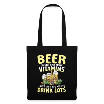 Beer doesn't have many vitamins - Stoffbeutel - Schwarz - Vorne