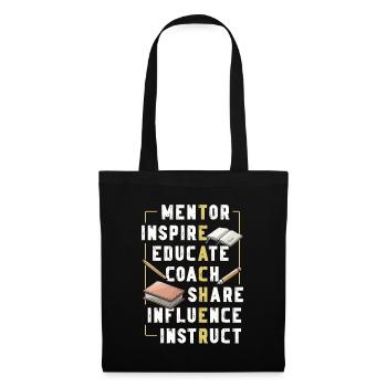 Mentor Inspire Educate Coach Lehrer - Stoffbeutel - Schwarz - Vorne