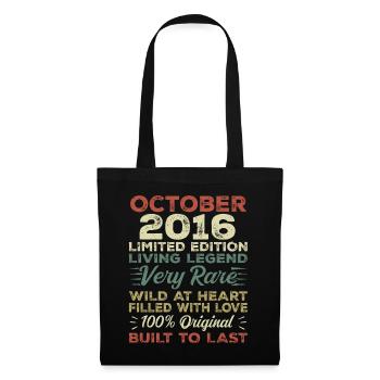 2016 Octobre 2016 Anniversaire Octobre 2016 Original - Sac en tissu - noir - Devant