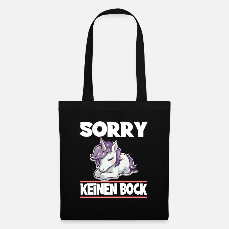 Sorry Keinen Bock Einhorn - Stoffbeutel - Schwarz