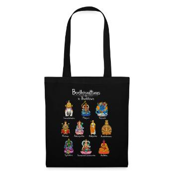 Bodhisattvas - Buddhistische Götter - Stoffbeutel - Schwarz - Vorne