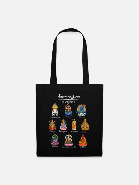 Bodhisattvas - Buddhistische Götter - Stoffbeutel - Schwarz