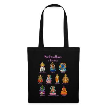 Bodhisattvas - Buddhismus - Stoffbeutel - Schwarz - Vorne
