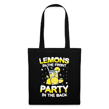 Lemons in the front party in the back - Stoffbeutel - Schwarz - Vorne