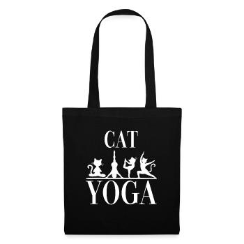 Yoga Katzen für einen Yogaschüler Yogalehrer - Stoffbeutel - Schwarz - Vorne
