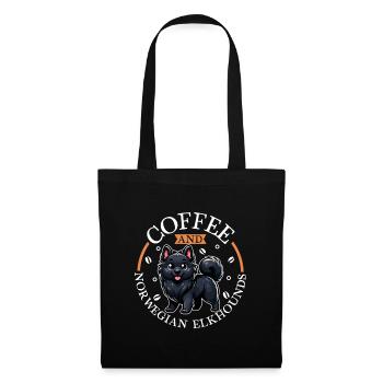 Café et chien d’élan norvégien - Sac en tissu - noir - Devant