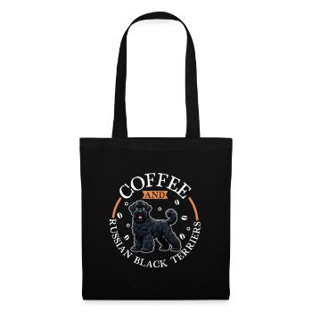 Café et terrier russe noir - Sac en tissu - noir - Devant