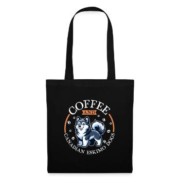 Café et chien esquimau canadien - Sac en tissu - noir - Devant