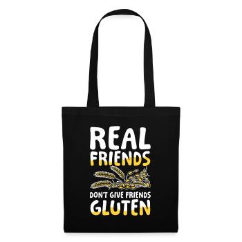 Real friends don’t give friends gluten - Stoffbeutel - Schwarz - Vorne