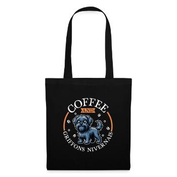 Café et Griffon Nivernais - Sac en tissu - noir - Devant