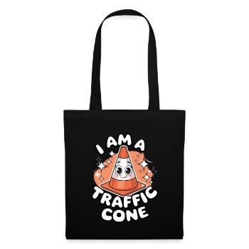I AM A TRAFFIC CONE für eine Verkleidung als - Stoffbeutel - Schwarz - Vorne
