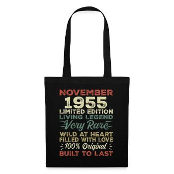 Légende : depuis novembre 1955 Né en novembre 1955 - Sac en tissu - noir - Devant
